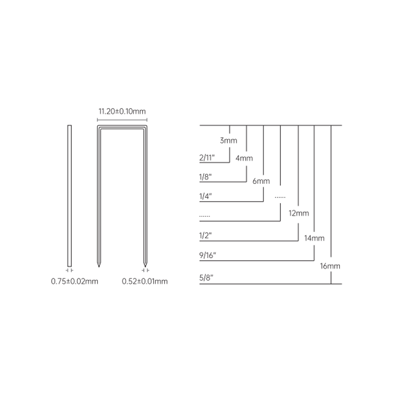 22 Gauge 10F Series Staples